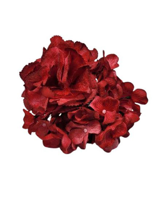 Dyed Velvet Bouquet. 14cm. Red